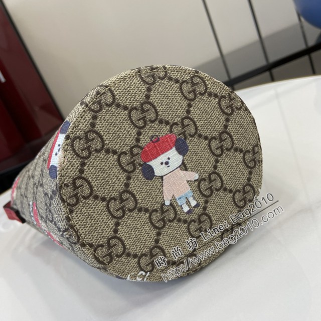Gucci專櫃古馳2025早春兒童系列最新款動物印花手提托特包 jh2920型號：752356